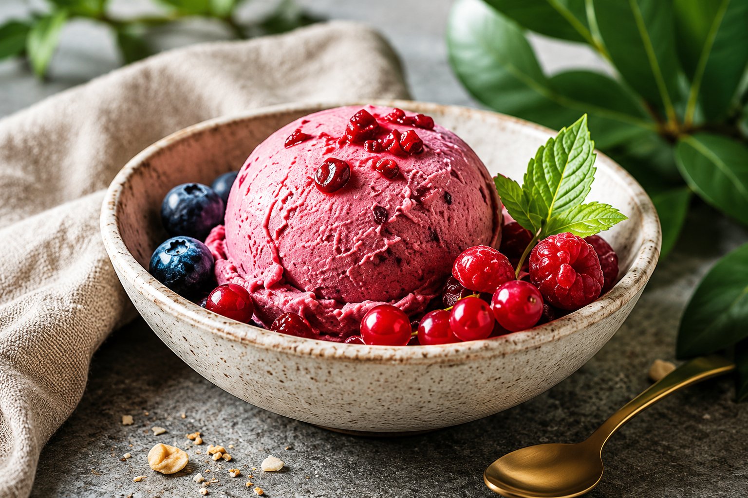 Blueberry plant-based frozen dessert